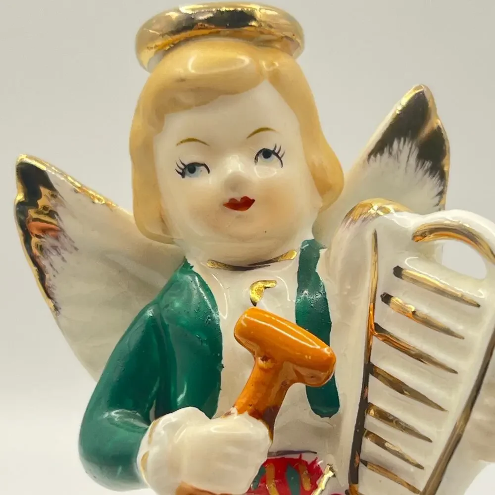 Vintage 50s Art Gift Angel Of Scotland Figurine Porcelain Girl 1958 Japan 4.25